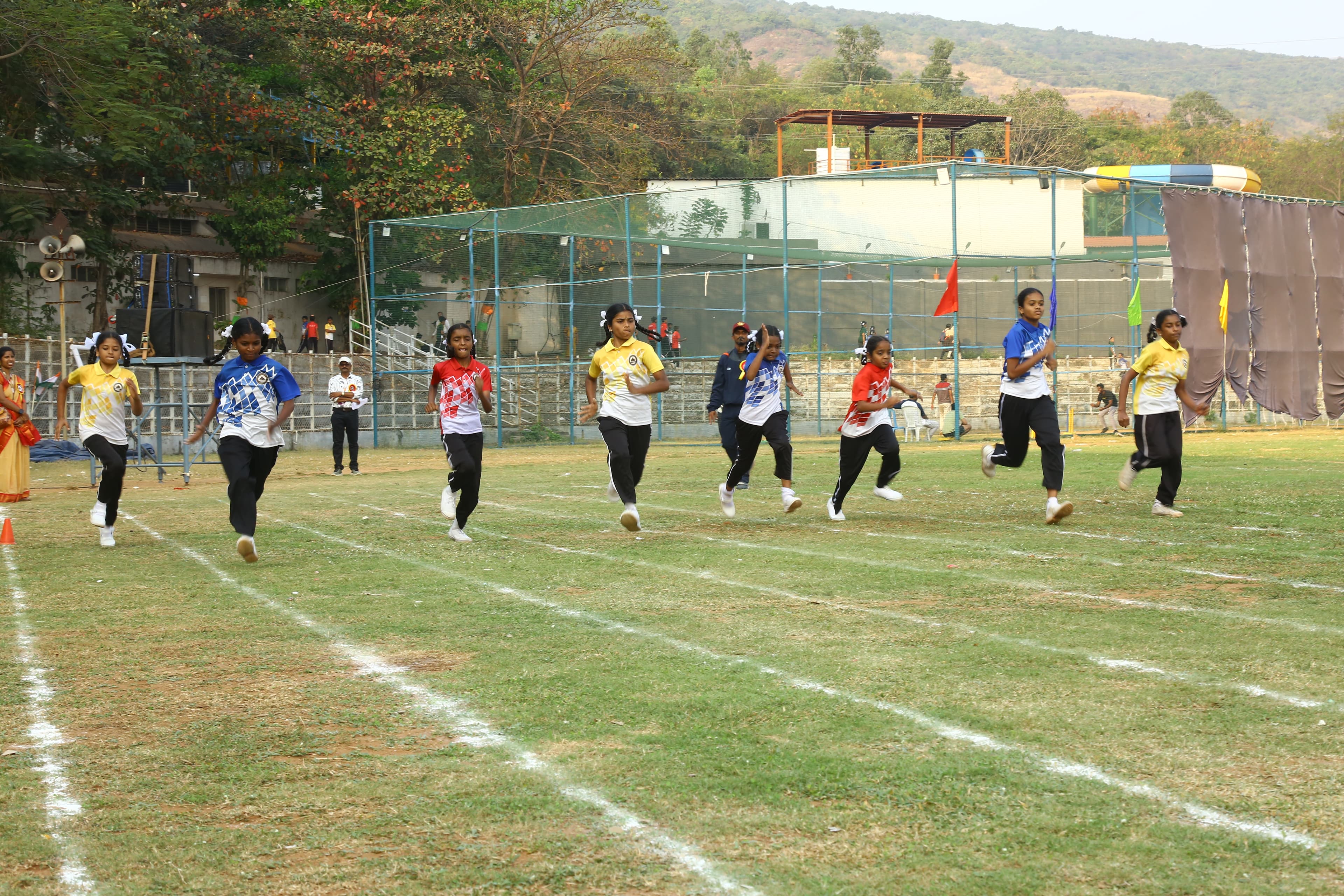 Students taking part in a school sports meet
