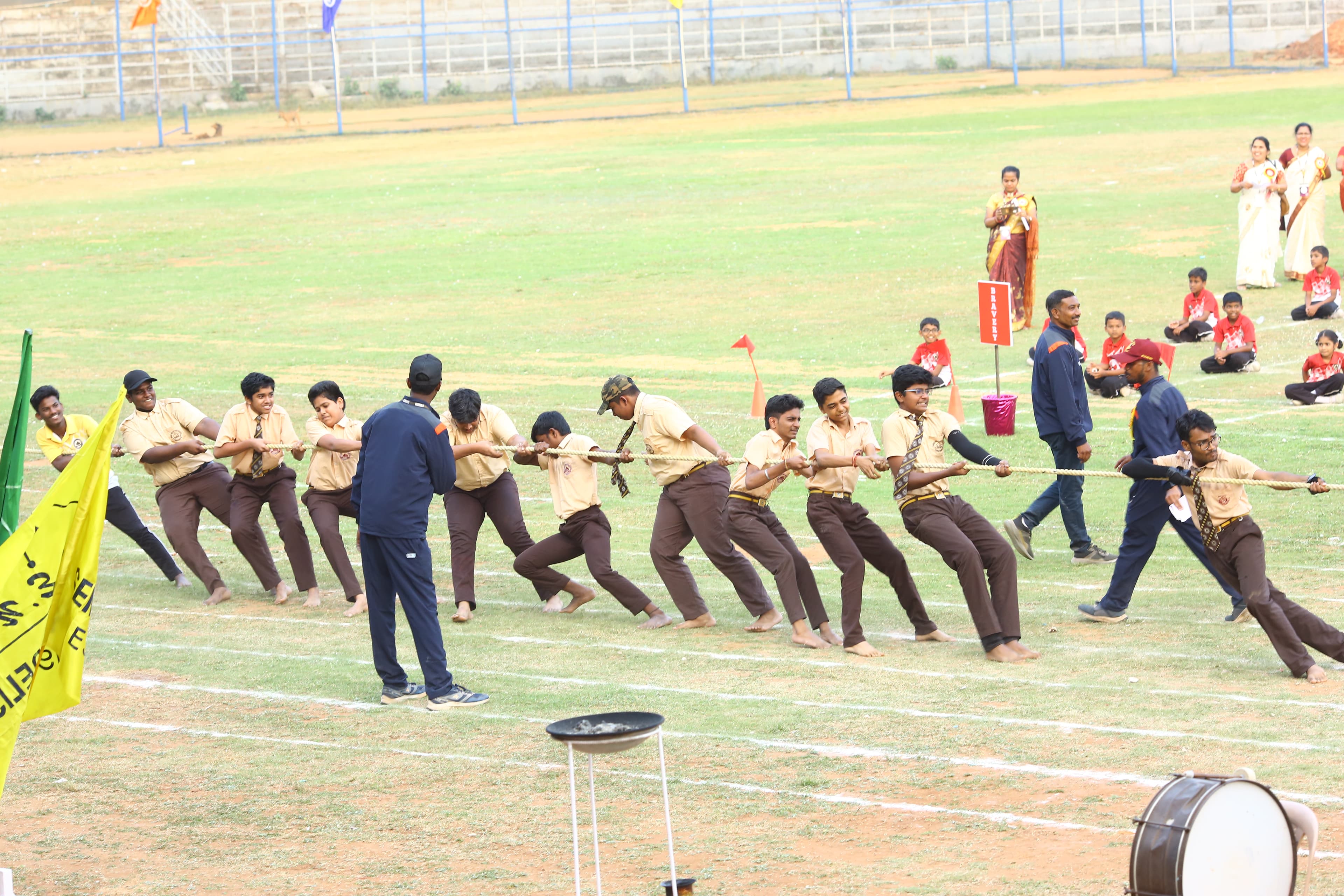 Students gathered during a school sports meet